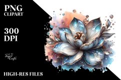 -like Metallic Gardenia Abstract Clipart Product Image 1