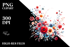 Colorful Abstract Floral Frame PNG Product Image 2