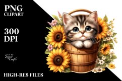 Cute Baby Highland Cow with Sunflower PNG Product Image 3