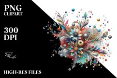 Colorful Particles Silver Foil | Clipart Product Image 1