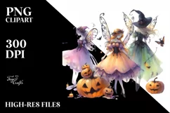 Fairy Halloween in Watercolor Clipart Product Image 3