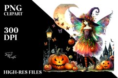 Fairy Halloween in Watercolor Clipart Product Image 1