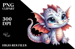 Cute Baby Dragon Sitting PNG Product Image 2