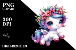 Vibrant Cute Baby Unicorn PNG Product Image 2
