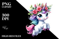 Vibrant Cute Baby Unicorn PNG Product Image 2