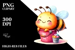 Sitting Bucket Baby Bee PNG Product Image 2