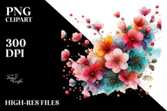 Colorful Cherry Blossom PNG Product Image 2