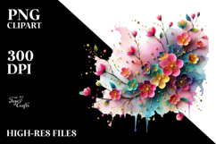 Glossy Cherry Blossom with Metalic Insertions, Transparent Product Image 2