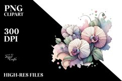 Sweet Pea Stained Watercolor Splash | Sublimation | Clipart Product Image 1