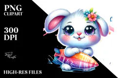 Baby Bunny Surfboard PNG Product Image 2