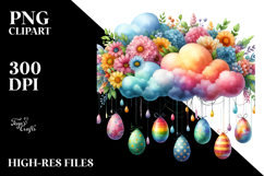 Colorful Cloud with Easter Eggs, PNG Product Image 2