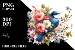 Digital Painting Bird with Spring Flowers Product Image 2