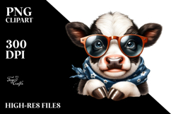 Funny Baby Cow with Sunglasses, High-Res PNG Product Image 2