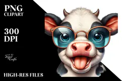 Enthusiastic Baby Cow, Transparent PNG Product Image 2