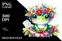 Cute Frog Flower Crown, 20 oz Tumbler Product Image 2