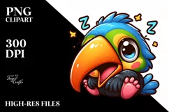 Colorful Cartoon Baby Toucan Clipart Product Image 3