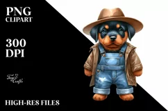Rottweiler Baby Watercolor Clipart | Sublimation Product Image 1