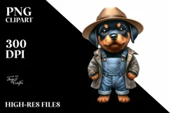 Rottweiler Baby Watercolor Clipart | Sublimation Product Image 2