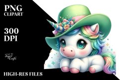Baby Unicorn Green Hat | Clipart Product Image 3
