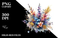 Vibrant Abstract Bouquet | Golden Foil | Clipart Product Image 3