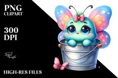 Colorful Butterfly Baby | Watercolor | Big Eyes Product Image 3
