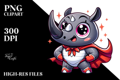 Silly Rhino with Superhero Cape, Transparent PNG Product Image 2