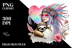Cute Baby Sloth, Heart PNG Product Image 2