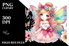Colorful Watercolor Fairy Clipart Product Image 1
