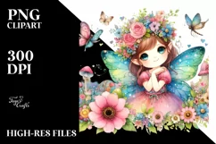Colorful Watercolor Fairy Clipart Product Image 3