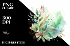 Colorful Greenish Watercolor Background | Clipart Product Image 3