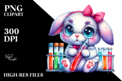 Cute Baby Rabbit with Test Tube PNG Product Image 2