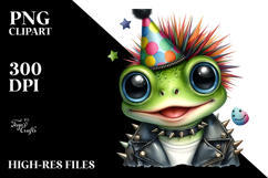 Cute Baby Frog with Party Hat PNG Product Image 2