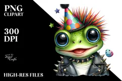 Cute Baby Frog with Party Hat PNG Product Image 2