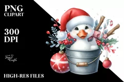 Colorful Santa Hat Goose PNG Product Image 2