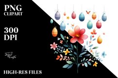 Colorful Hanging Easter Eggs PNG Product Image 2