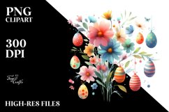 Colorful Hanging Easter Eggs PNG Product Image 2