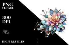 Colorful Shiny Dahlia made of Diamond, High-Res PNG Product Image 2