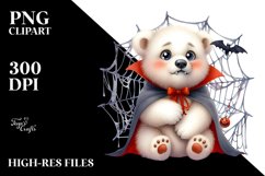 Baby Polar Bear with Spider Web Clipart Product Image 1