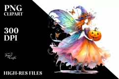 Vibrant Halloween Fairy Clipart Product Image 1