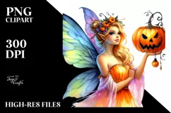 Vibrant Halloween Fairy Clipart Product Image 1