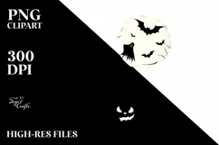 Simple Halloween Scene with Eerie Echoes PNG Product Image 1