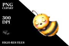 Vibrant Cute Bee Sleeping Clipart Product Image 2
