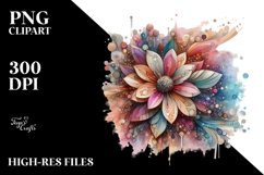 Abstract Pastel Wooden Small Stained Zinnia Clipart Product Image 1