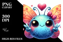 Whimsical Butterfly Portrait Watercolor Clipart Product Image 1