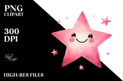 Whimsical Very Simple Pinkish Star PNG Product Image 2