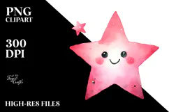 Whimsical Very Simple Pinkish Star PNG Product Image 2