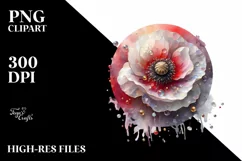 Shiny Poppy Watercolor Splash Clipart Product Image 1