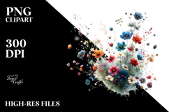 Colorful Abstract Wild Flowers, High-Res PNG Product Image 2
