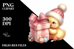 Cute Baby Duck Christmas PNG Product Image 3