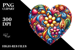 Colorful Heart in Rolf Armstrong Style PNG Product Image 2